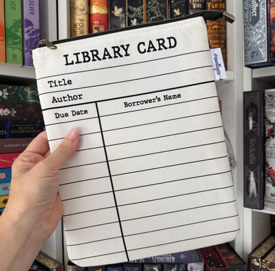 Library Card Zippered Book Sleeve (Small)