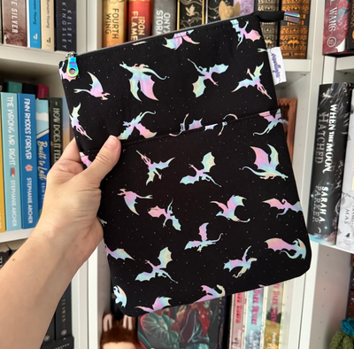 Iridescent Dragons Zippered Book Sleeve (Large)
