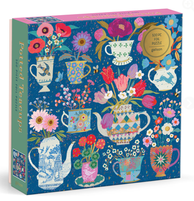 Potted Teacups 500 Piece Foil Puzzle