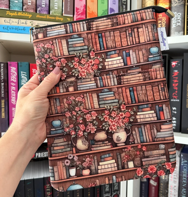 Antique Bookshelf Zippered Book Sleeve (Large)