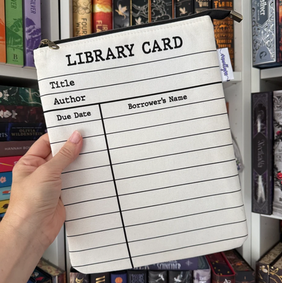 Library Card Zippered Book Sleeve (Large)