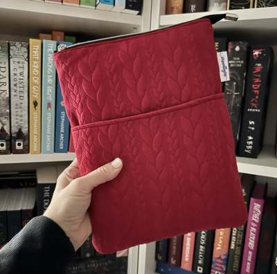 It's Sweater Weather - Crimson - Zippered Book Sleeve (Large)