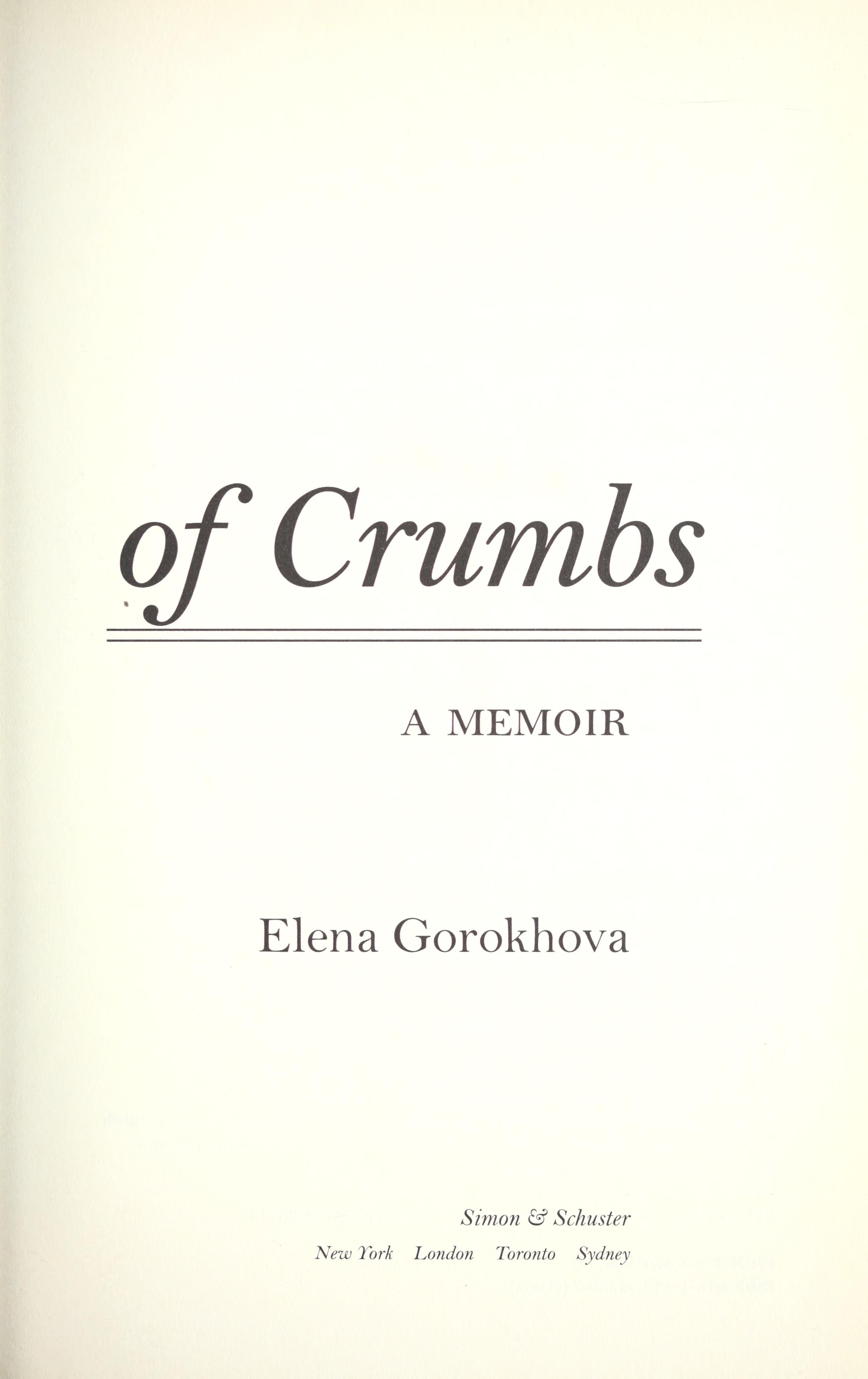 A Mountain of Crumbs: A Memoir