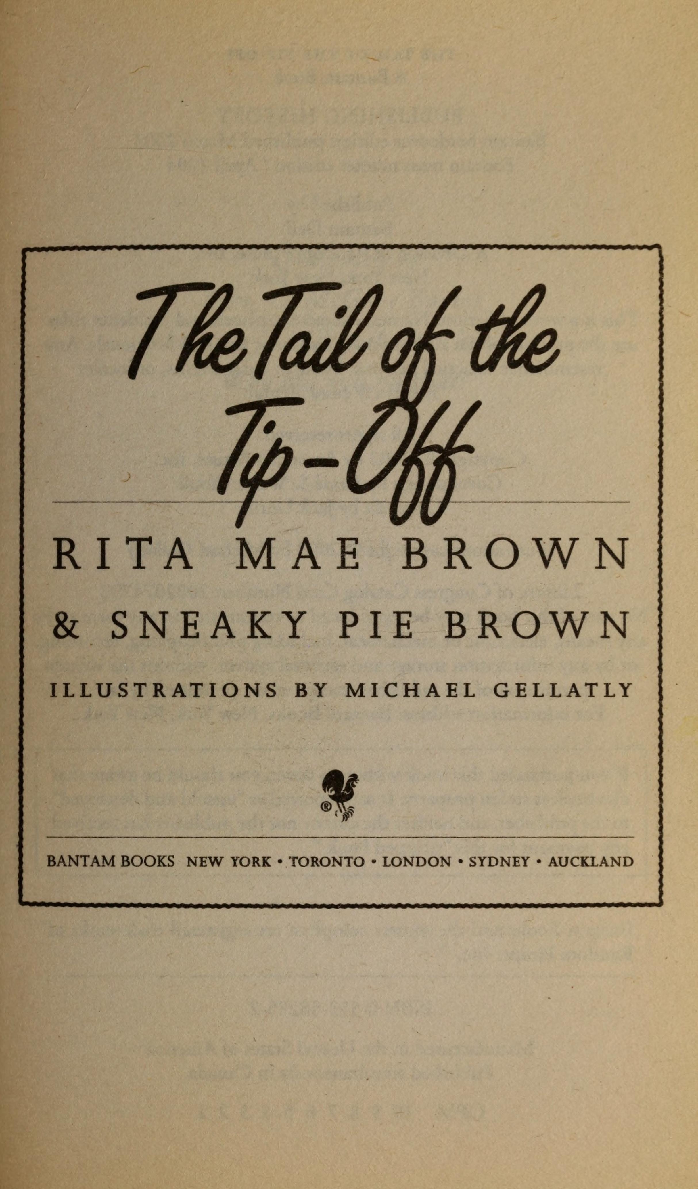 The Tail of the Tip-Off A Mrs. Murphy Mystery