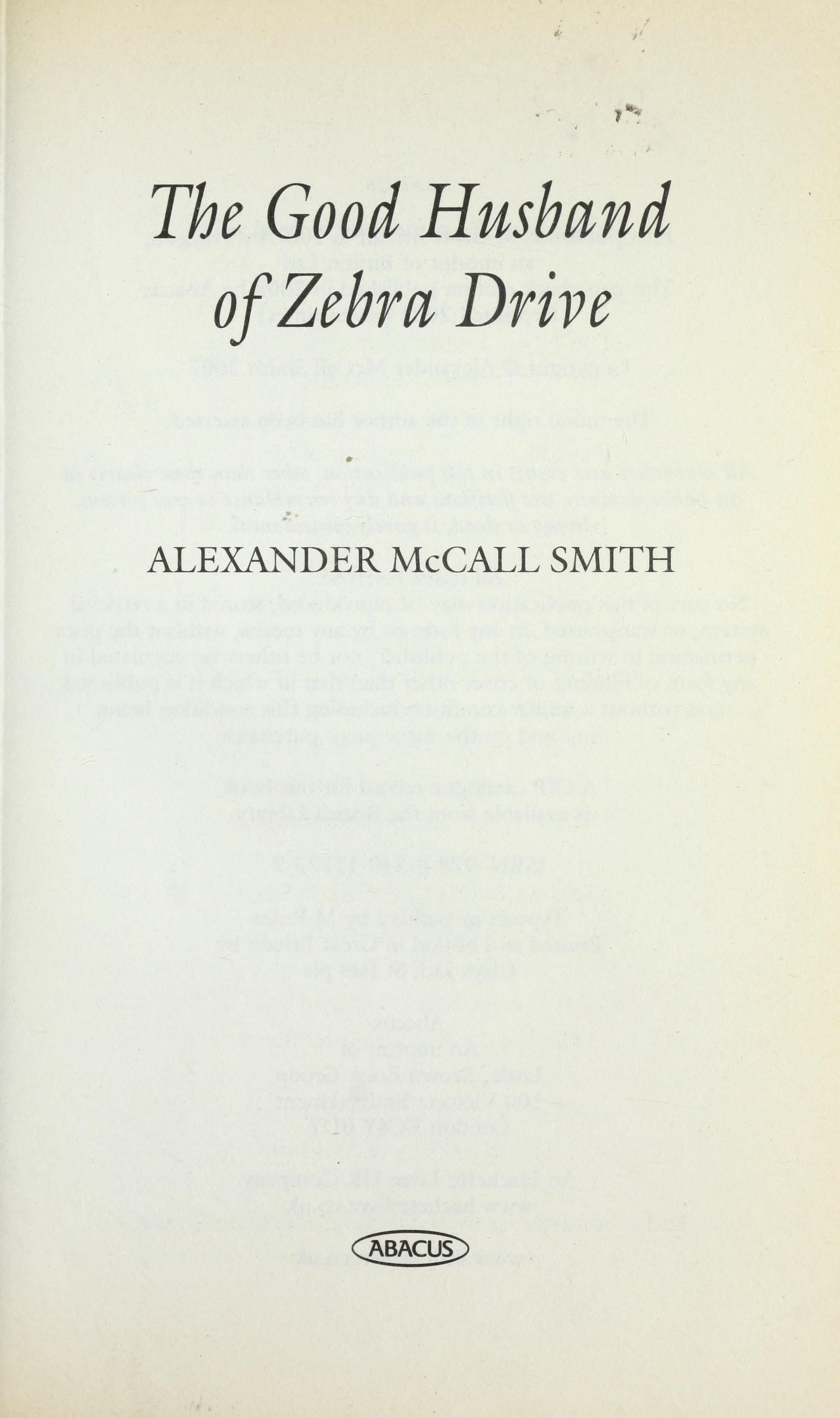 The Good Husband of Zebra Drive