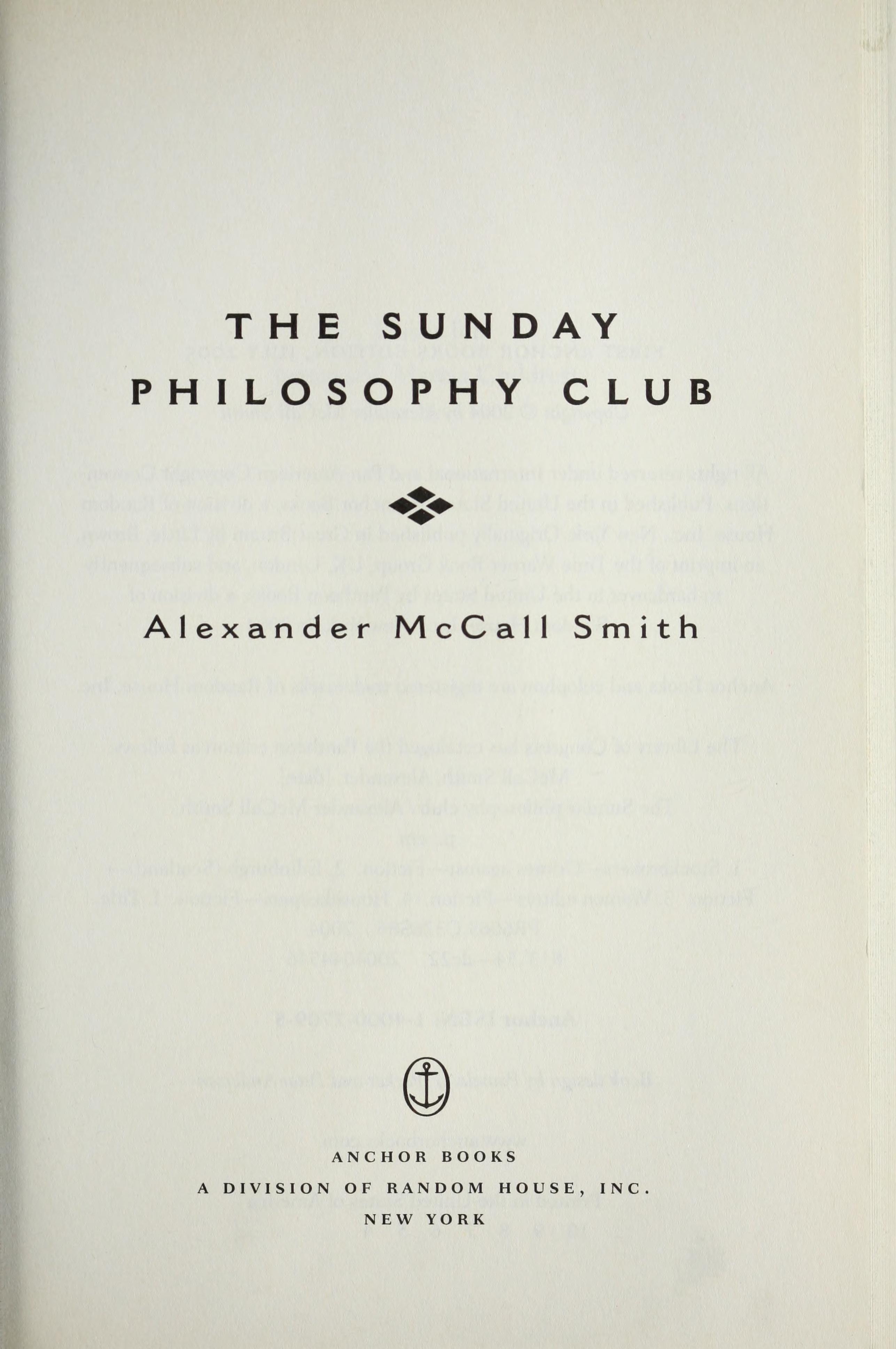 The Sunday Philosophy Club